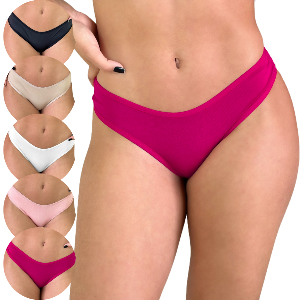 Kit Até 10 Calcinhas Tanga De Algodão Antialérgico E Respirável Rupee