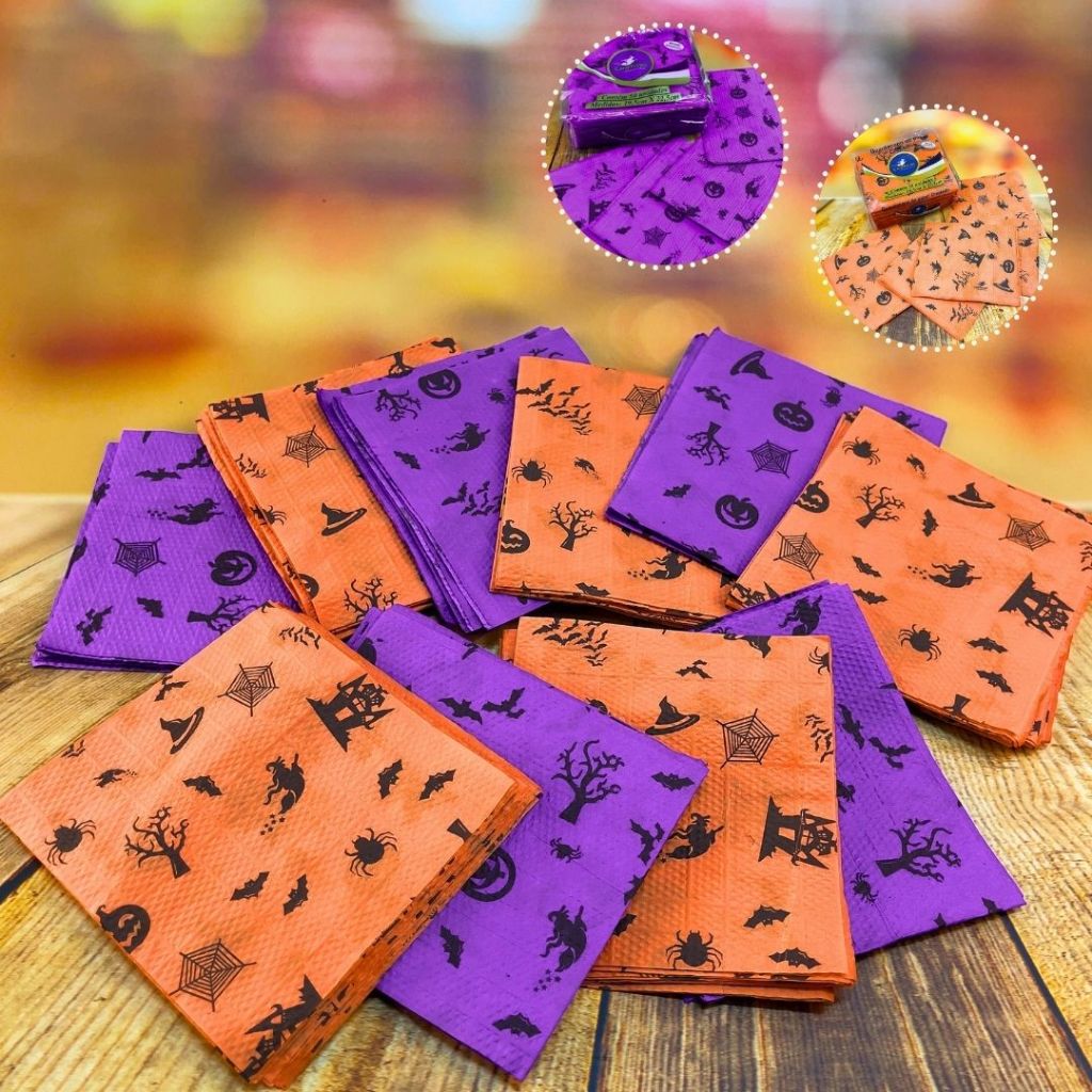 100 GUARDANAPOS HALLOWEEN MISTOS FESTA 19,5 X 22,5 em Oferta na Shopee