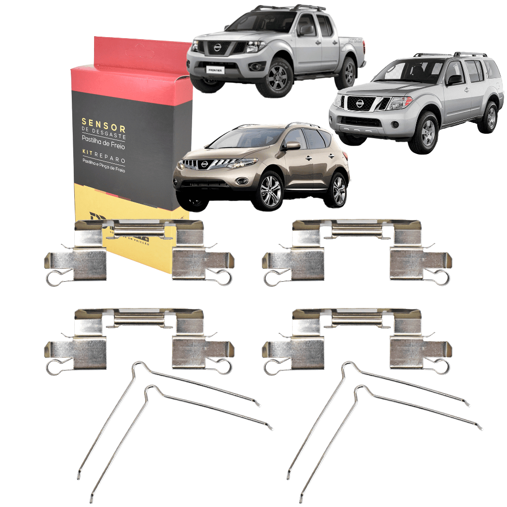 Kit 8 Trava Mola Pastilha Freio Dianteiro Nissan Frontier Murano Pathfinder 2.5 3.5 4.0 em Oferta na Shopee