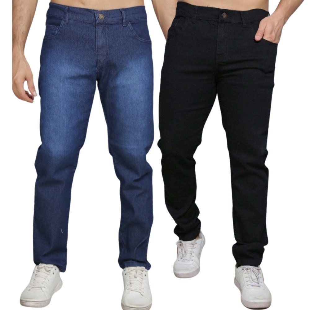Kit Calça Jeans Masculina Regular / Slim com Elastano – Leve & Confortável