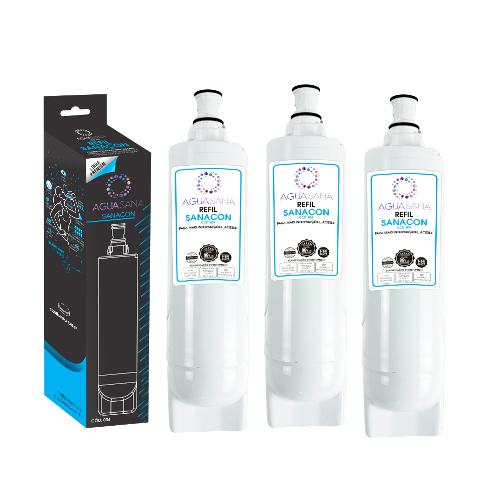 KIT 03 FILTRO REFIL AGUA SANA SANACON COMPATÍVEL PURIFICADOR CONSUL CPC31 CPC31AB CPC3AF CPC30AB CPC30AF CPC35AB