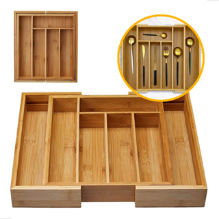 Organizador Gaveta Porta Talher Bambu Antibacteriano Antiodor Extensível Em Bambu  Gaveta Madeira Ajustável em Oferta na Shopee