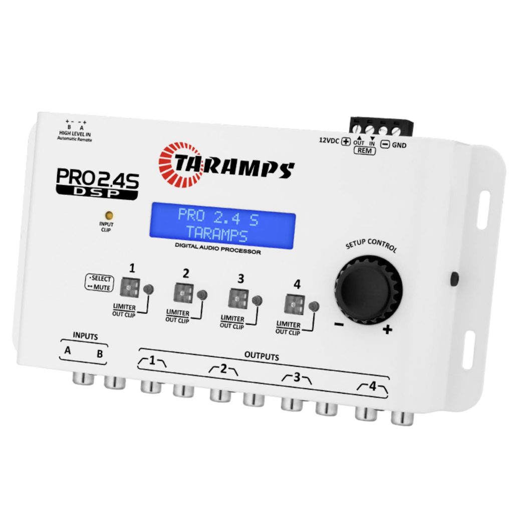 Detalhes do Processador de Áudio Taramps Pro 2.4 BT DSP Crossover 4 Canais Som Automotivo