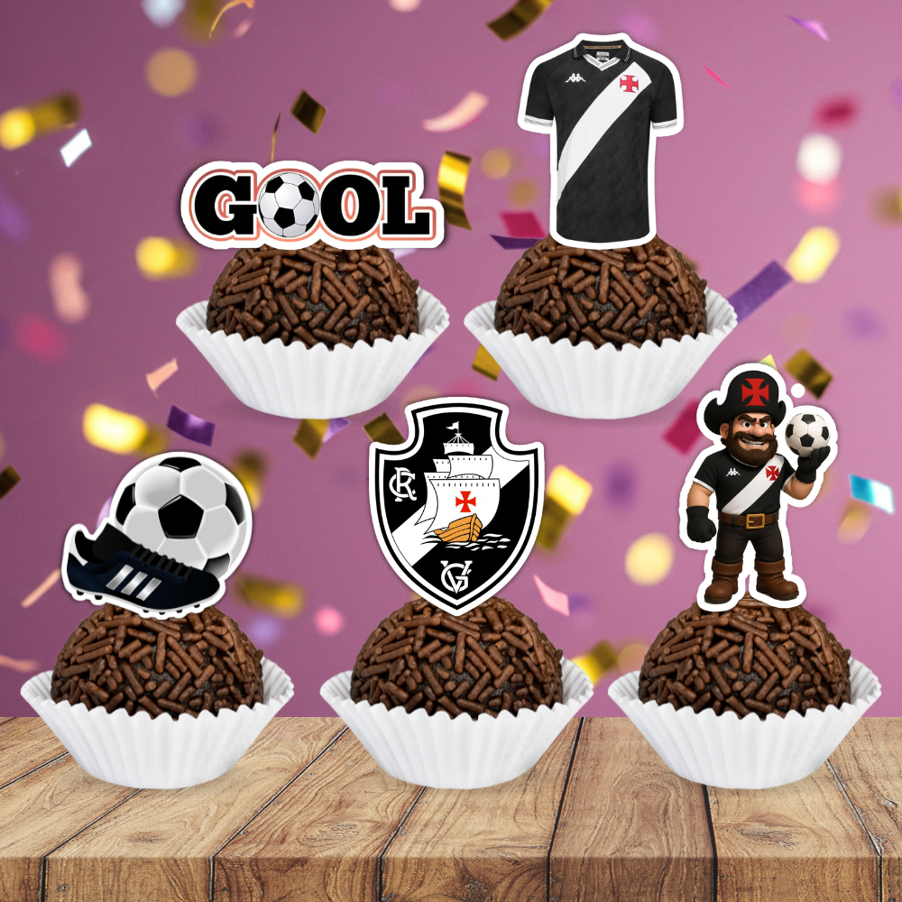 Toppers Tags Docinhos Brigadeiro Doces Time Vasco Personalizados Futebol em Oferta na Shopee