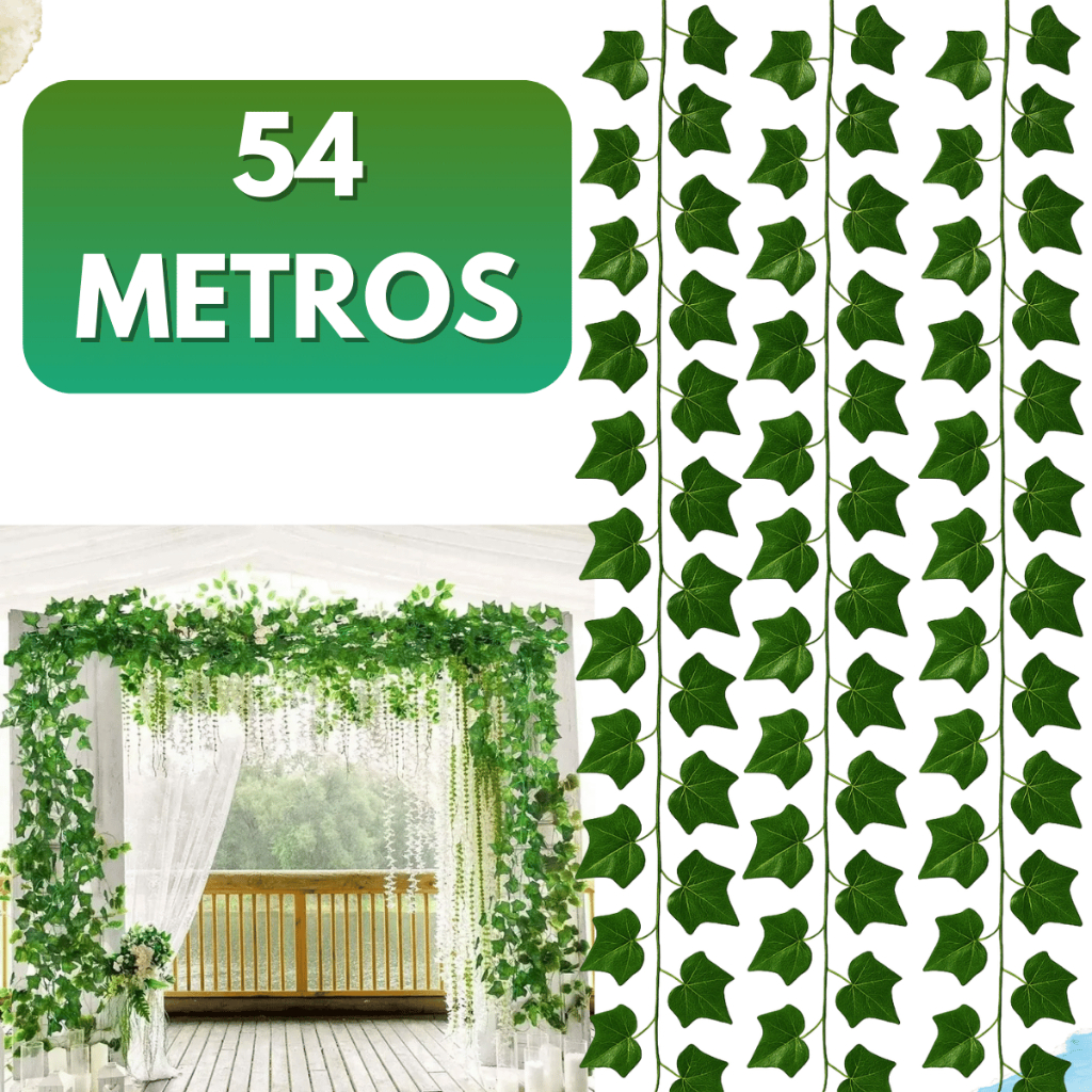 54 Metros Trepadeira Artificial Hera Corrente Folhagens Pendente Pacote Ramas Realista