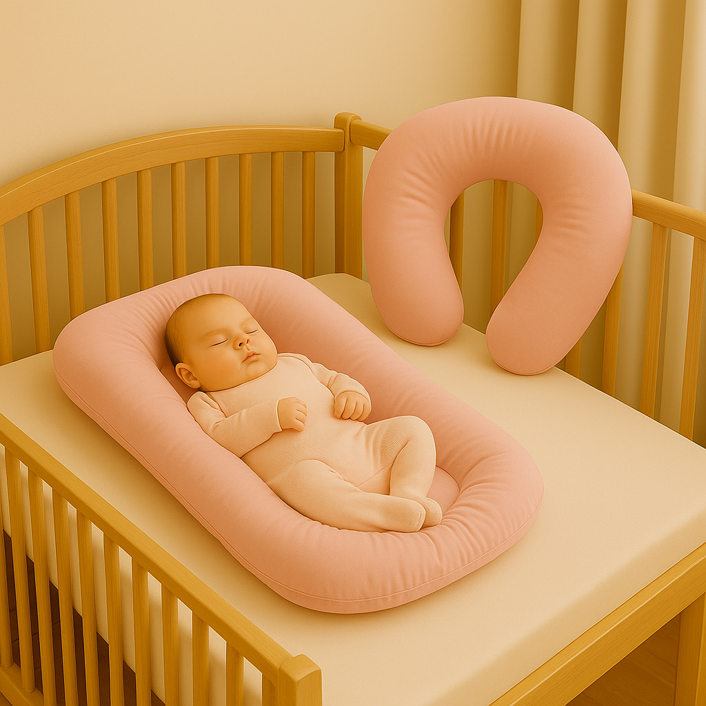 Kit Ninho Casulinho sensorial + Almofada Amamentação Bebê Macio 400 fios Rosê em Oferta na Shopee