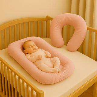 Kit Ninho Casulinho sensorial + Almofada Amamentação Bebê Macio 400 fios Rosê em Oferta na Shopee