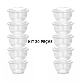 Kit 20 Potes 350 ml Bowl Lembrancinha Transparente Livre de BPA Microondas Freezer em Oferta na Shopee