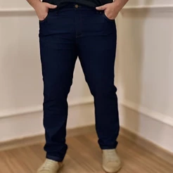 CALÇA JEANS PLUS SIZE MASCULINA BASICA REFORÇADA COM ELASTANO LYCRA