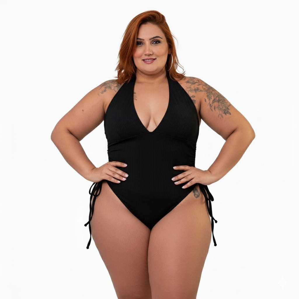 Maiô Plus Size Frente Única Semi Fio Dental Plus Size Moda Praia Moda Feminina Body Feminino