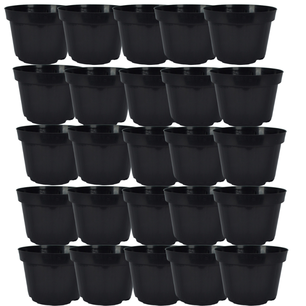 Vaso para Plantas Pote 11 Plástico Preto para Plantas – Vaso Leve e Resistente para Jardim e Horta 25unid.
