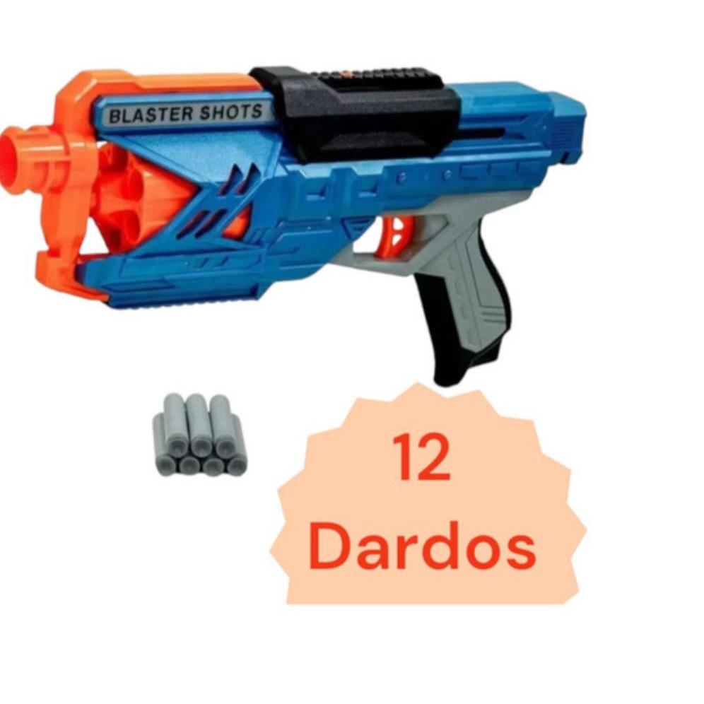 Blaster Shots Lança Dardos de Brinquedo Tipo Nerf 12 Dardos Pistola - Natal