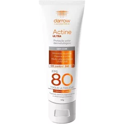 Protetor Solar Facial Actine Ultra FPS80 Sem Cor Com 40g
