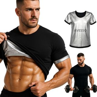 Camisa Emagrecedora Modelo com Manga Queima Gordura Efeito Sauna Fitness Camiseta Térmica Masculina em Oferta na Shopee