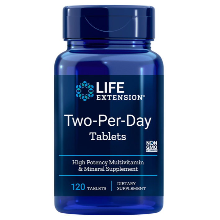 Two-Per-Day Tablets Dois Por Dia Multivitamínico de Alta Potência 120 Comprimidos - Life Extension