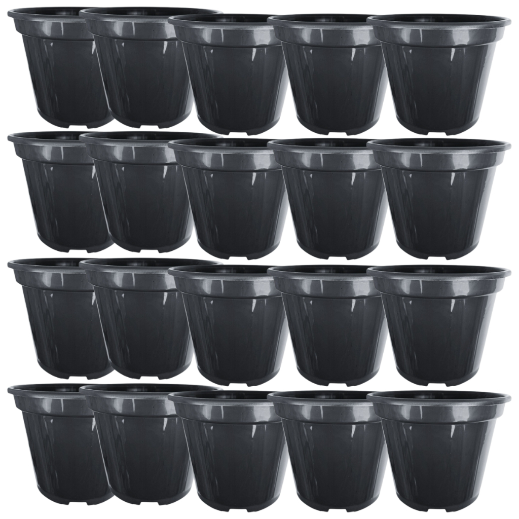 Vaso para Plantas Pote 15 Plástico Preto para Plantas – Vaso Leve e Resistente para Jardim e Horta 20unid.