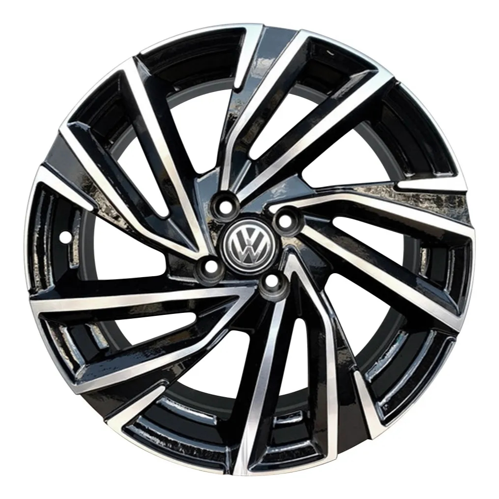 Kit 4 Rodas Aro 17X7,0 4x100 Golf Gti Polo Track Preta Diamantada Krmai K72