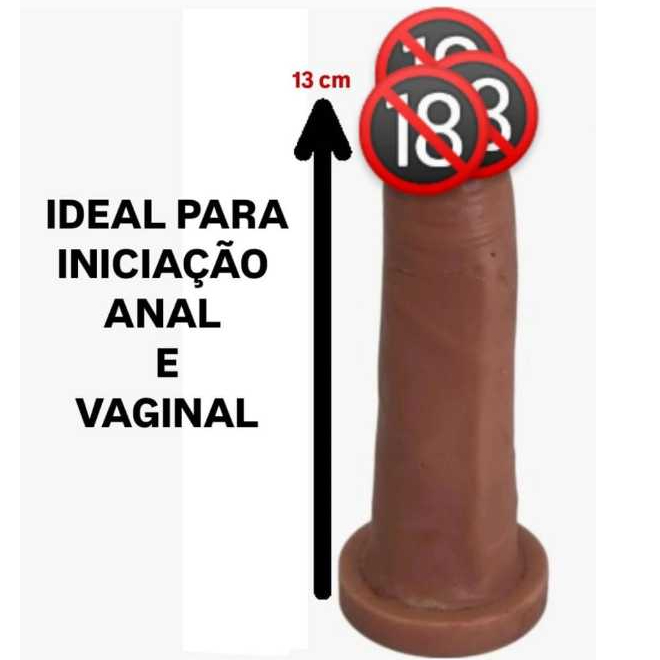 Prótese Pinto Pênis Consolo 12 x 2,5 cm Iniciação Anal e Vaginal Fininho Sex Shop