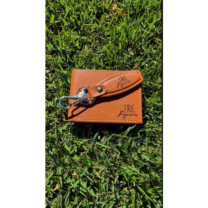 ​Carteira Masculina Couro Slim Porta Cédula Cartão CNH Mini Pequena Personalizada Nome Luxo