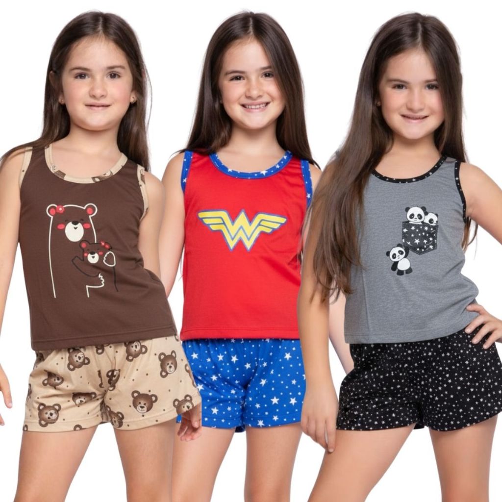 Baby Doll Infantil Regata Estampado / Roupa de Dormir / Pijama Infantil