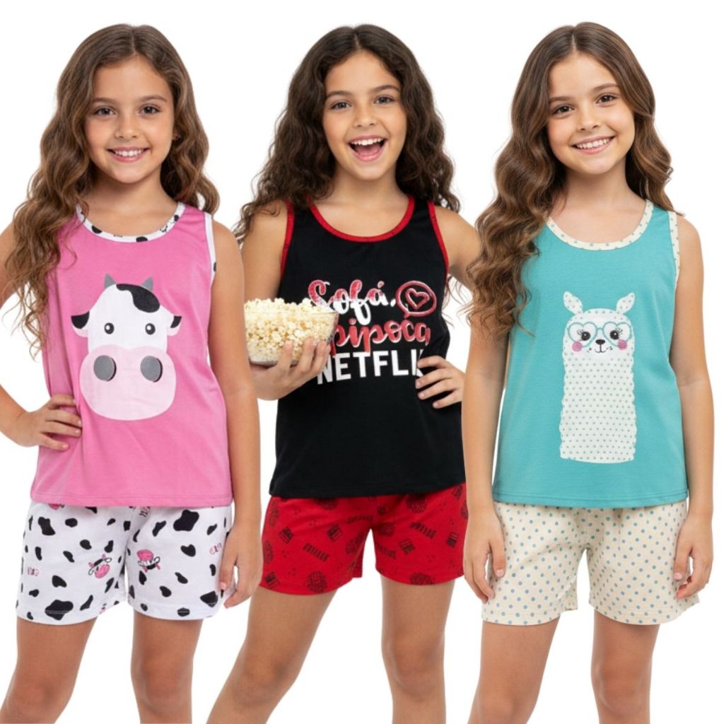 Baby Doll Infantil Regata / Roupa de Dormir / Pijama Infantil em Oferta na Shopee