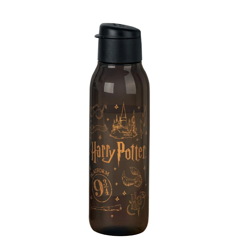 Tupperware Eco Tupper Redonda Plus Harry Potter Hogwarts 750ml cor Preto  garrafa_squeeze
