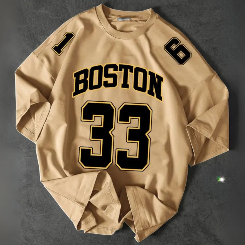 Camiseta Estilosa Confortável Boston Streetwear Masculina Esportiva Moda Gringa Algodão