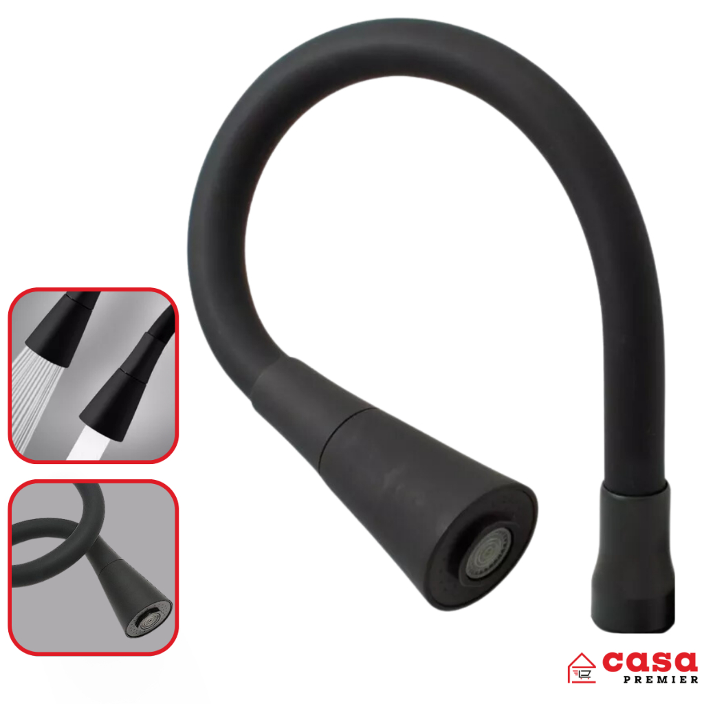 Cano Tubo Silicone Torneira Plus Preto 5/8 Polegadas Cone Dupla Função