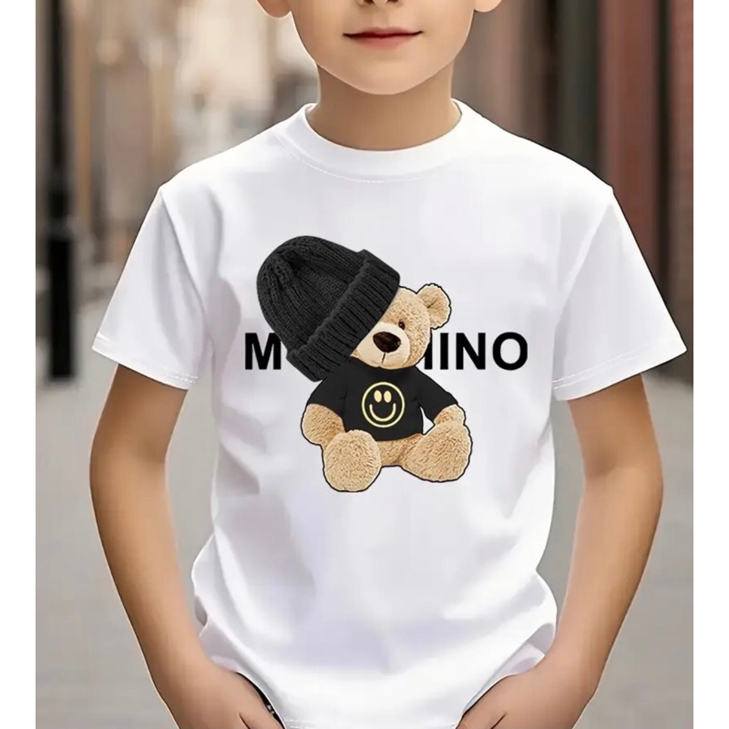 Camisa Camiseta Infantil URSO SMILE Lançamento Confortável Estilosa Exelente Acabamento Gola Redonda 100% Algodão