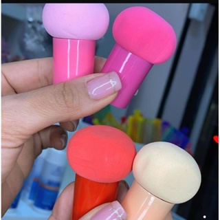 Kit 3 Esponjas Cogumelo com Cabo | Base, Pó e Corretivo | Toque Macio e Envio Rápido em Oferta na Shopee