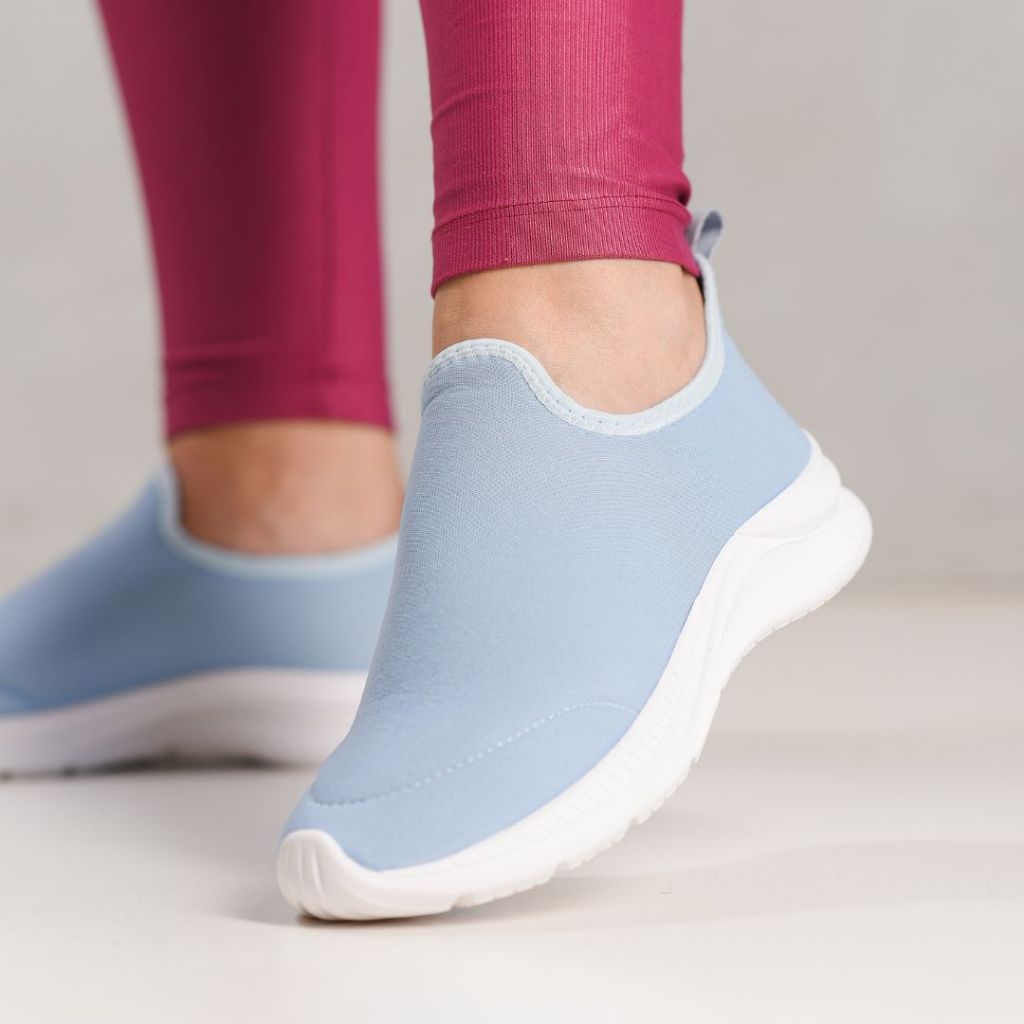 Tênis Meia Feminino Calce Fácil Confortável Slip On Leve Flexível Confortável Malha Respirável
