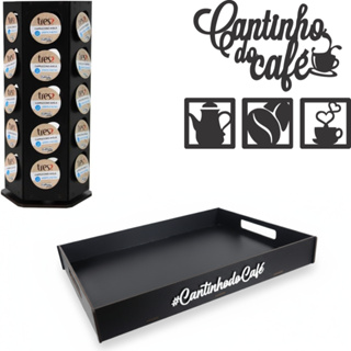 Porta-Cápsulas Três Corações 30 Cápsulas Giratório Cantinho do Café Placa Bandeja Preta Decoração em Oferta na Shopee