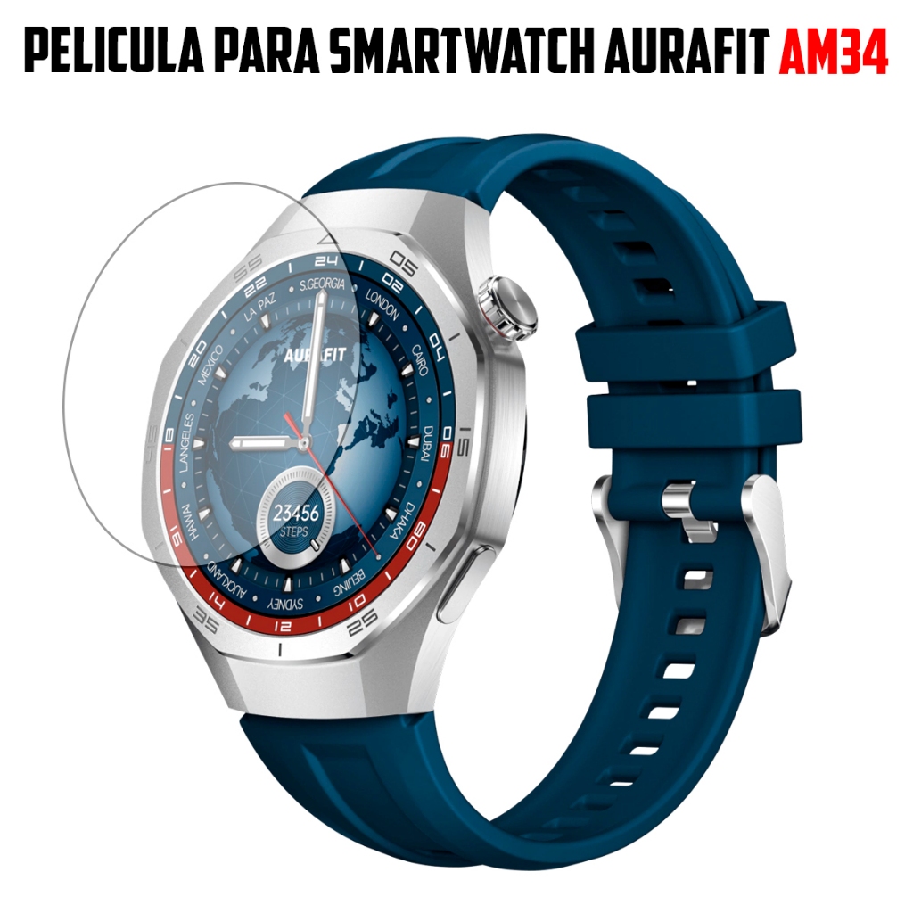 Película para Smartwatch Aurafit AM34 de vidro temperado Proteção de Tela