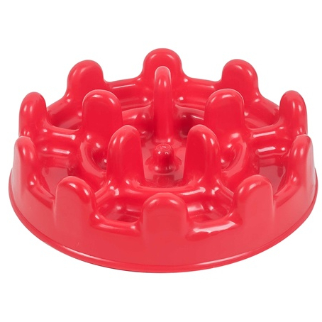 Comedouro Pet Games Lento Mini Pet Fit para Cães e Gatos Vermelho