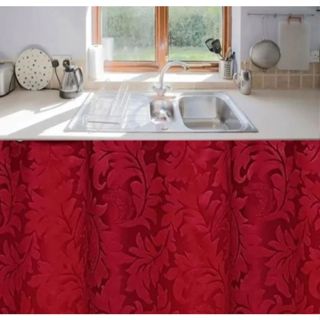 Cortina Pia Jacquard 1,30m x0,80cm Decoração de Cozinha em Oferta na Shopee