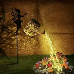 Luz Solar Piso Jardim Estilo Fada Regador Chaleira Led 3000k