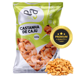 Castanha de Caju W1 INTEIRA Torrada (com ou sem sal) 500g Premium - P&P