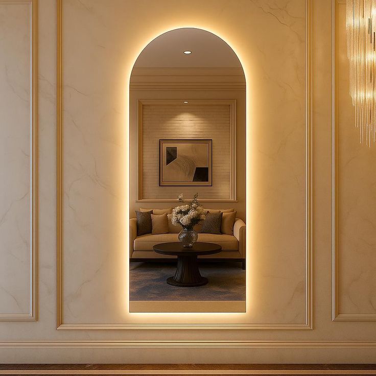 Espelho Capela Oval com LED Vários Tamanhos para Banheiro Lavabo Penteadeira Quarto Sala