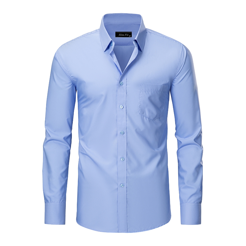Camisa Social Masculina Slim Fit Manga Longa com Bolso em Viscose Fresca Fácil de Passar e Não Amassa para Escritório em Oferta na Shopee