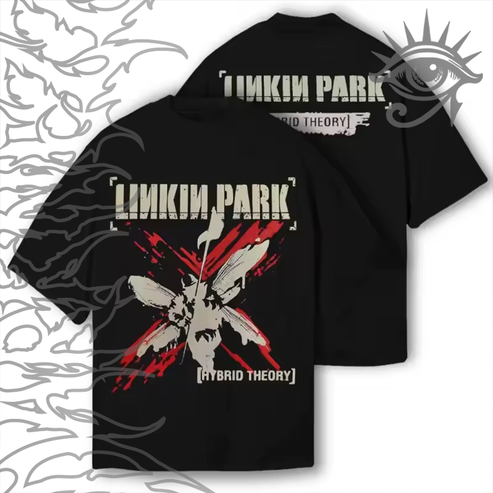 Camiseta Basica e OVERSIZED Linkin Park Hybrid Theory Banda rock Vintage Unissex - Darknezz em Oferta na Shopee