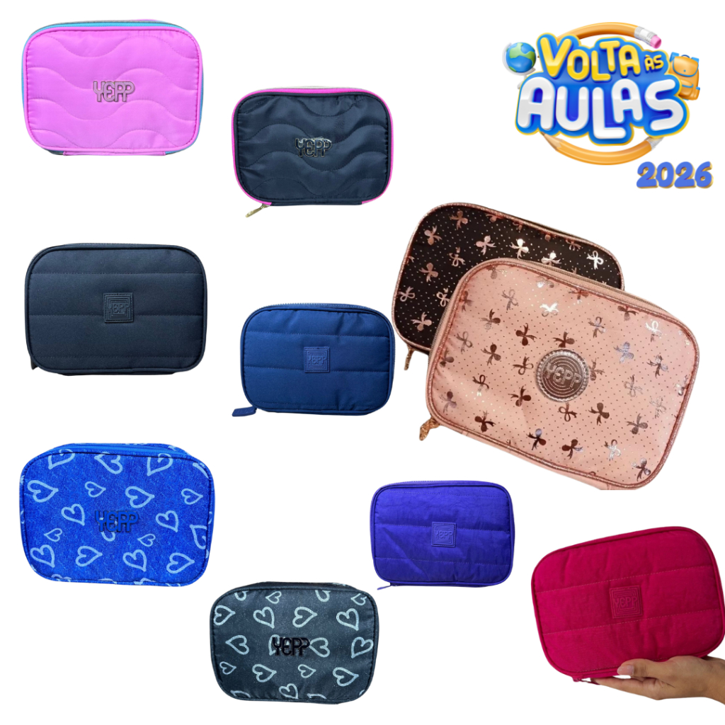 Estojo Escolar Com Divisórias Box Juvenil Yepp volta as aulas 2026 em Oferta na Shopee