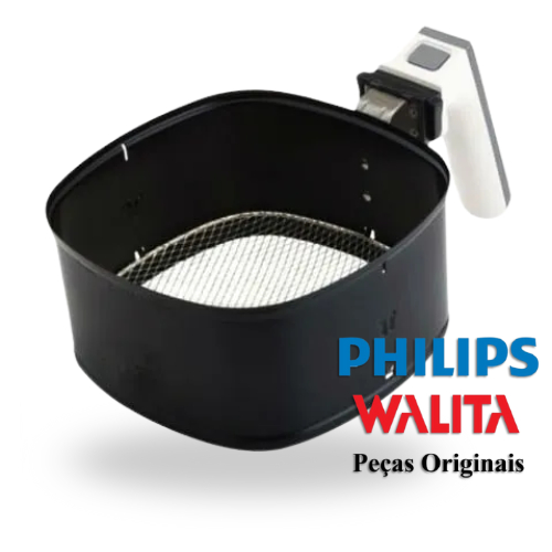 Cesta Fritadeira Philips Walita Original RI9225 RI9217 RI9220 Panela Bandeja suporte Airfryer Preta