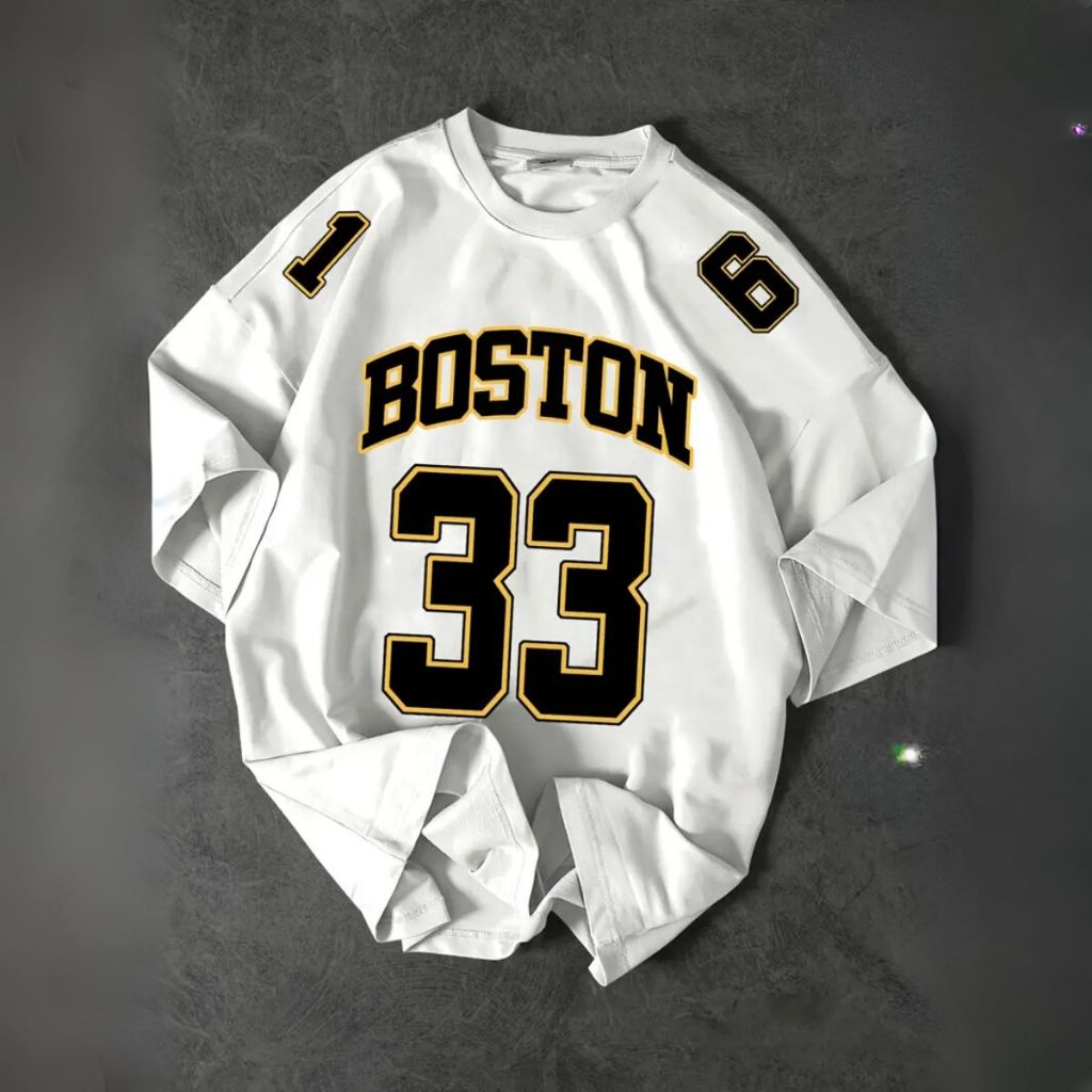 Camiseta Streetwear Oversized Boston Moda Gringa Esportiva Casual Masculina