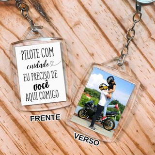 Chaveiro Pilote com cuidado personalizado com foto em Oferta na Shopee