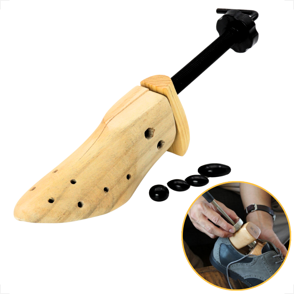 Alargador Madeira de Sapatos Tênis 42 a 46 Expansor Ajustável para Conforto e Ajuste