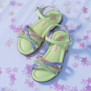 Sandália Menina Delicada Com  tiras em Strass em Oferta na Shopee