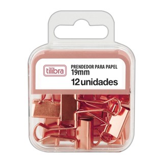Kit com 3 cx Prendedor de Papel 19mm Ouro Rose 12 Unidades Tilibra em Oferta na Shopee