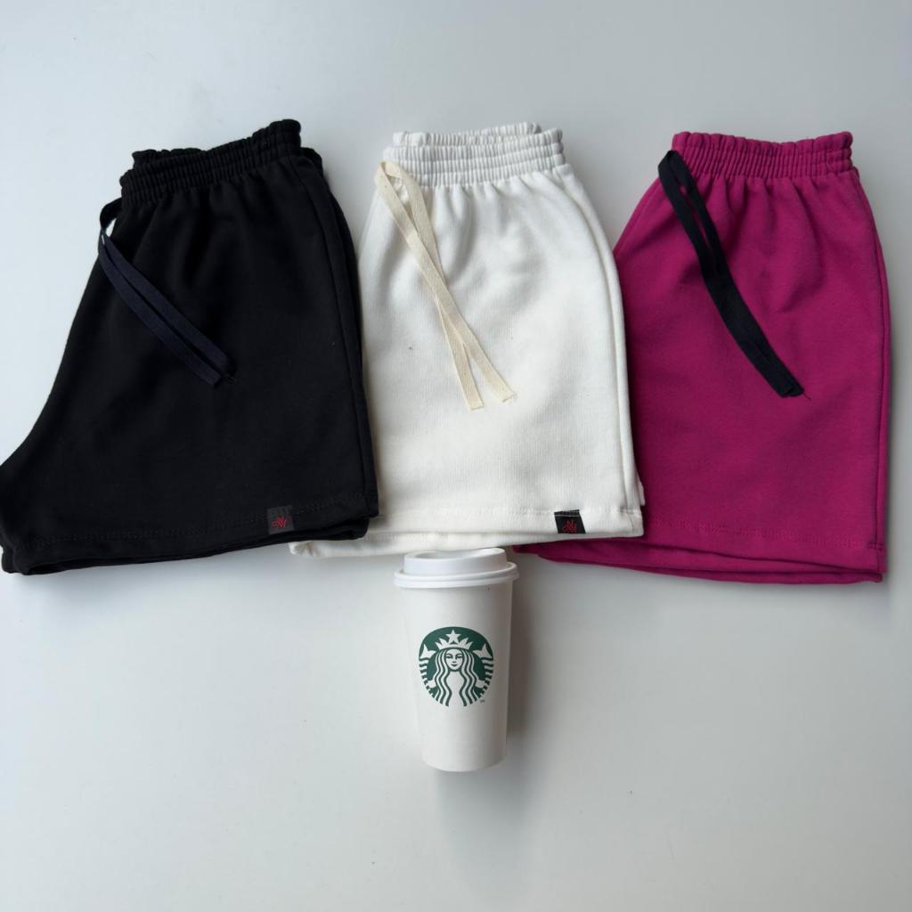 short feminino de  Moletom Básico  bermuda Feminina confortável para seu dia a dia Short moletinho short feminino em Oferta na Shopee