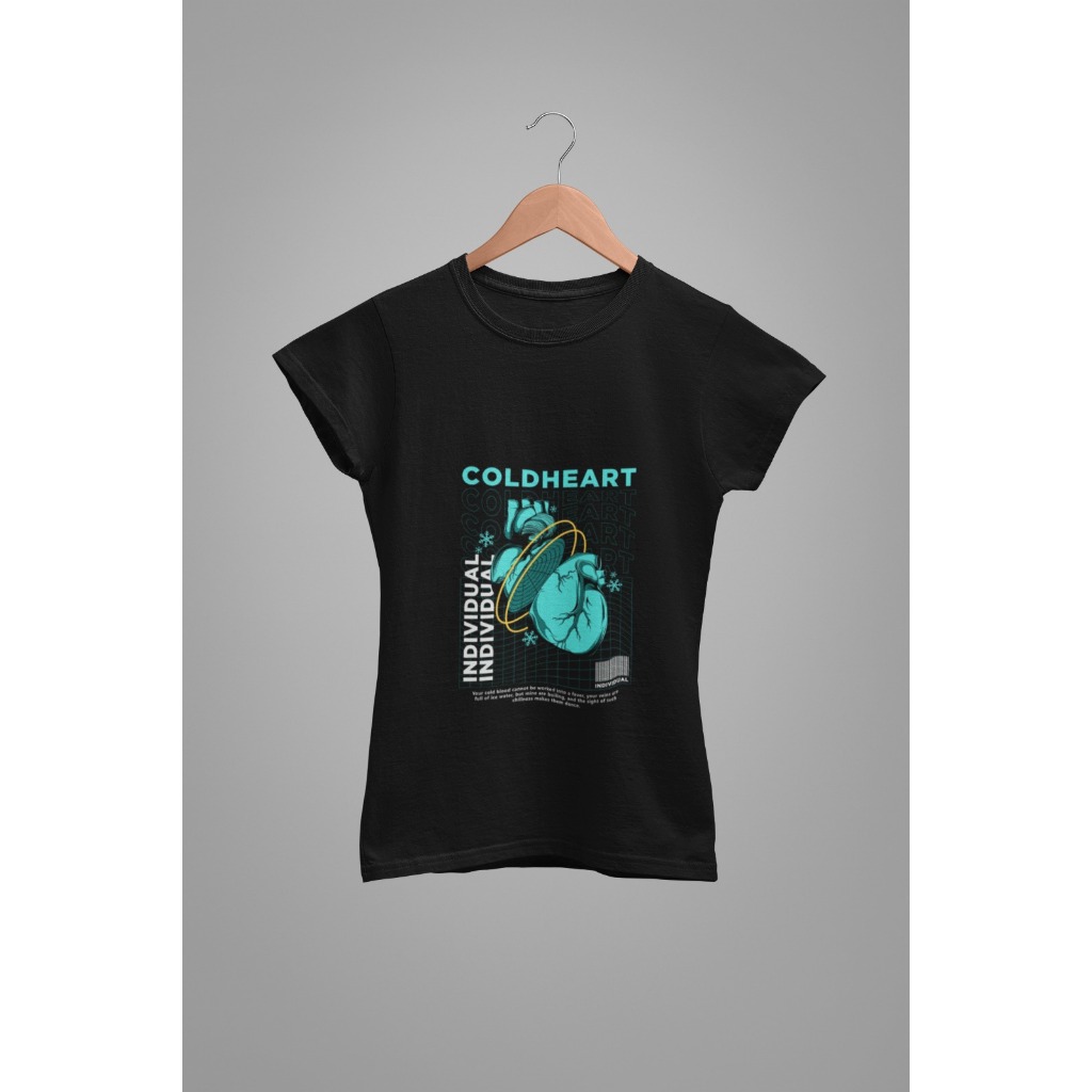 Baby Tee Y2K Feminina- Estampa Cold Heart, Conforto Elástico e Versátil para Primavera/Verão/Outono