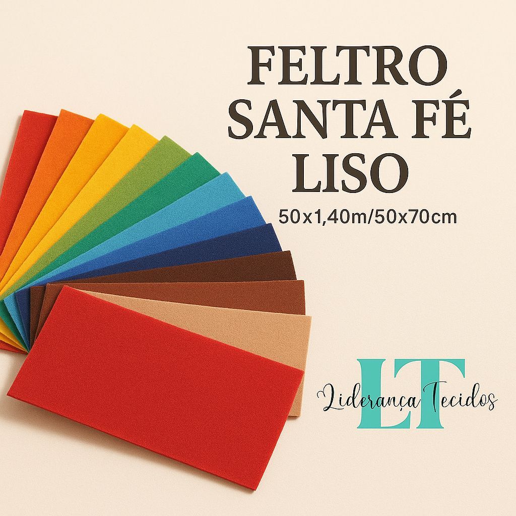 Feltro Santa Fé Liso 50x1,40m/50x70cm – Artesanato, Costura, Decoração, Patchwork | Várias Cores em Oferta na Shopee